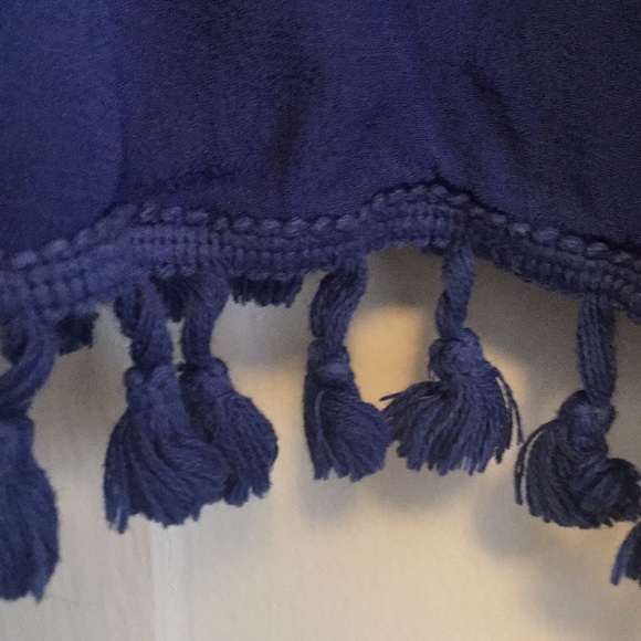 *SOLD* Cobalt Blue Tassel Shirt - Picture 3 of 6